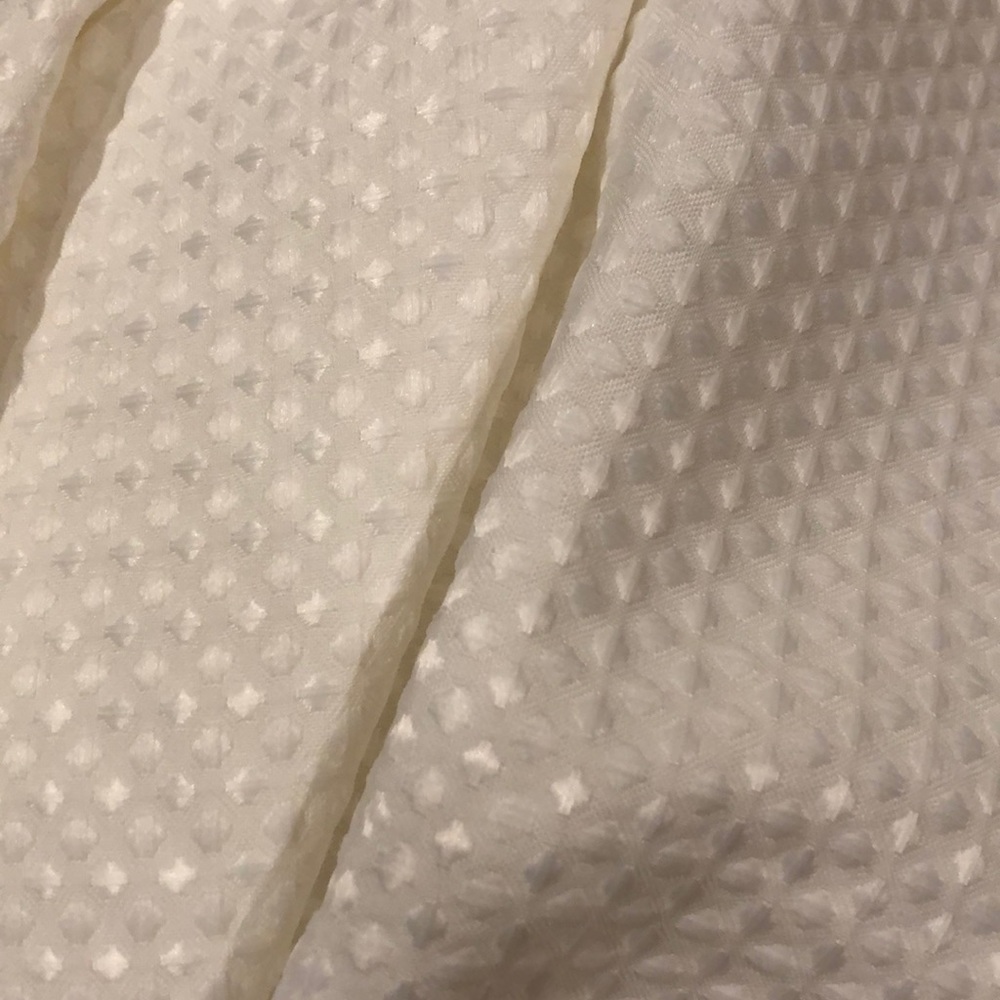 White Patterned Shower Curtain